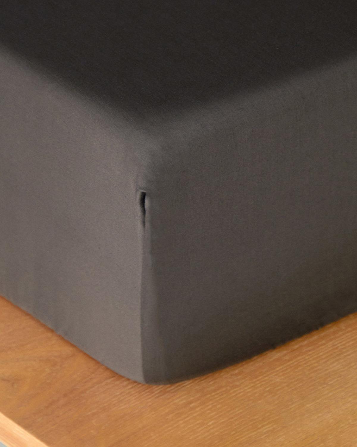 Micell Cotton Satin Double Size Fitted Sheet 160x200 cm Anthracite