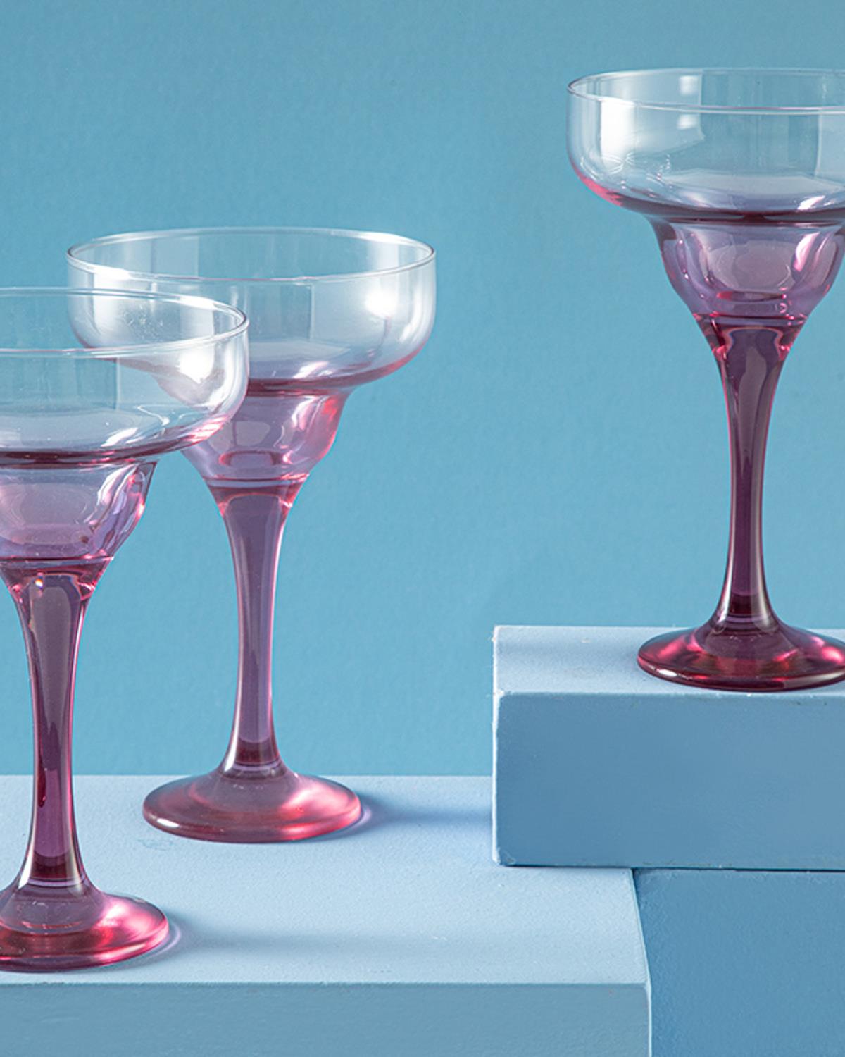 Misty Glass 3 Set Cup 300 ml Pink