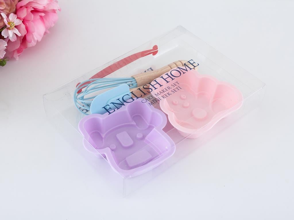 Molly КОМПЛЕКТ ЗА КЕКС Мини Силикон 25,0x17,0x4,2 cm Pink-Green-Blue