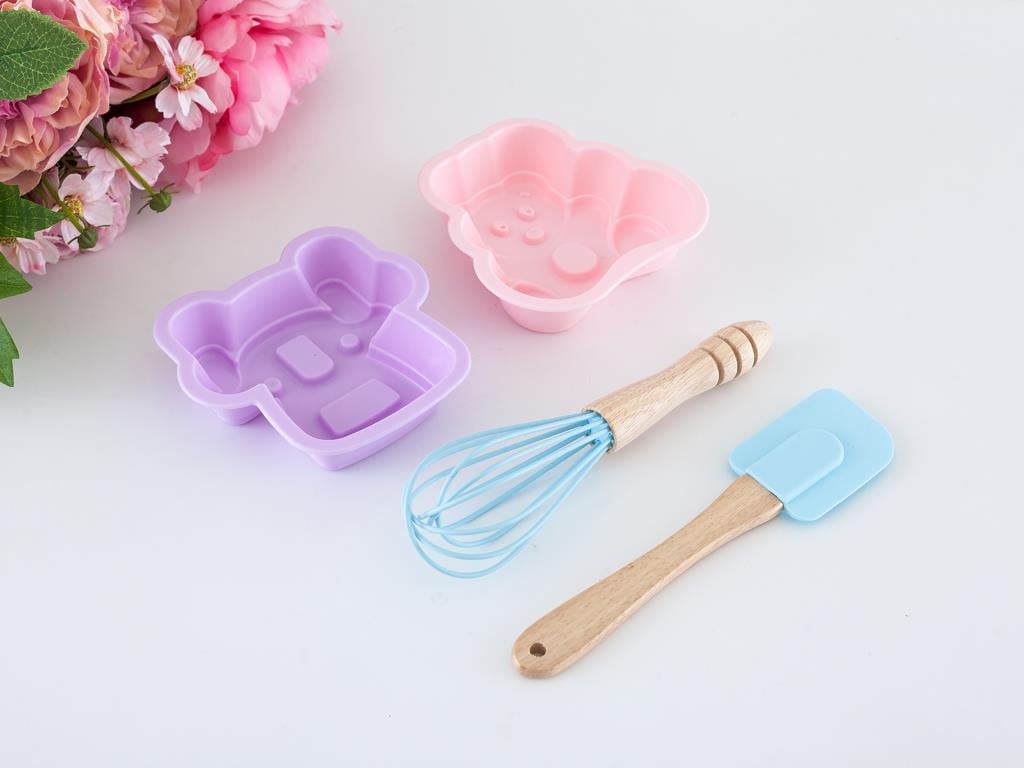 Molly КОМПЛЕКТ ЗА КЕКС Мини Силикон 25,0x17,0x4,2 cm Pink-Green-Blue