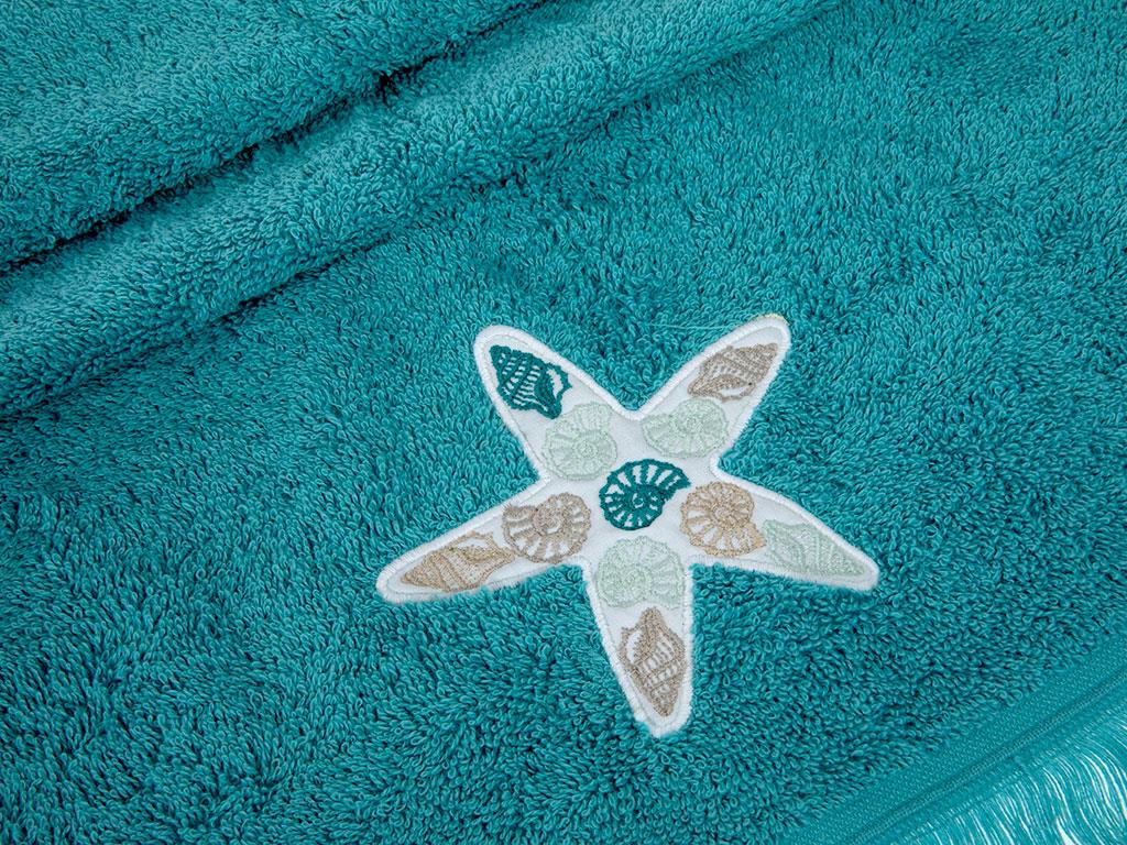 Ocean Tears ХАВЛИЯ ЗА ЛИЦЕ С пискюли Бродирани 50x80 cm Green