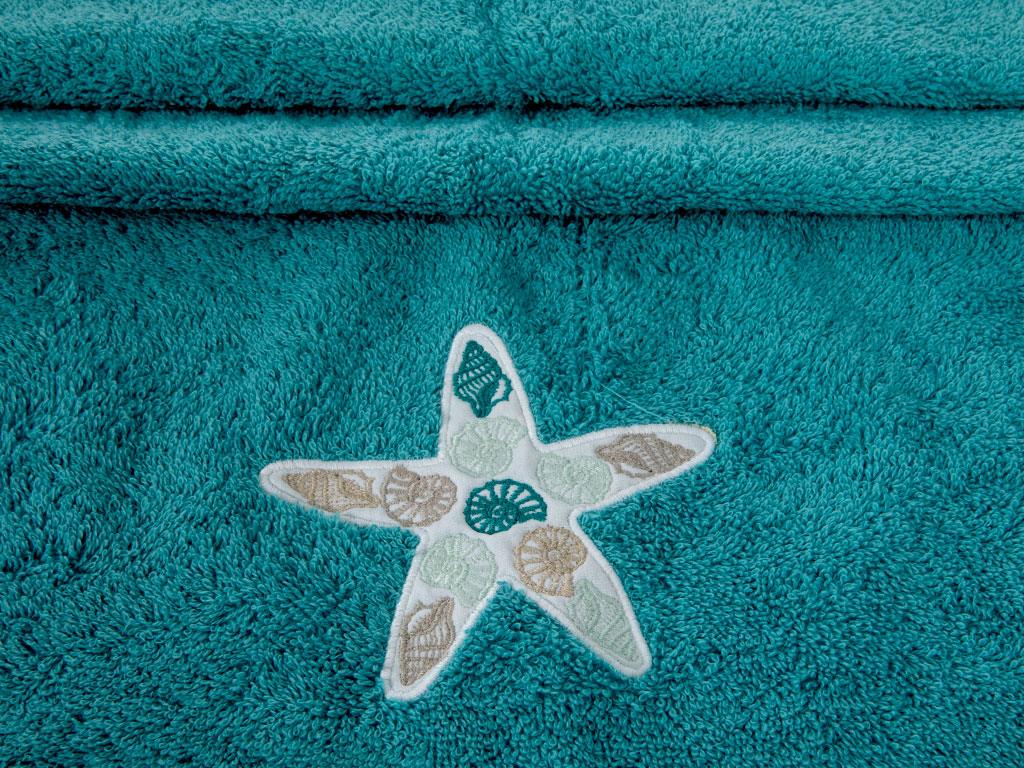 Ocean Tears ХАВЛИЯ ЗА ЛИЦЕ С пискюли Бродирани 50x80 cm Green