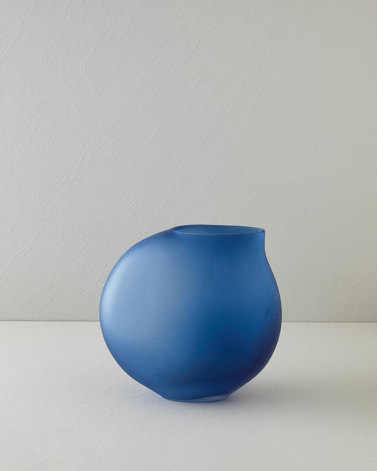 Olena Glass Vase Navy Blue