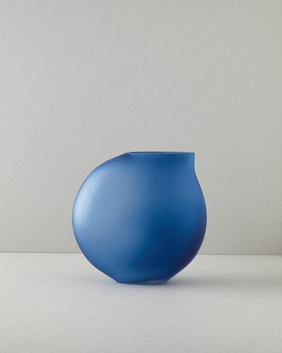 Olena Glass Vase Navy Blue
