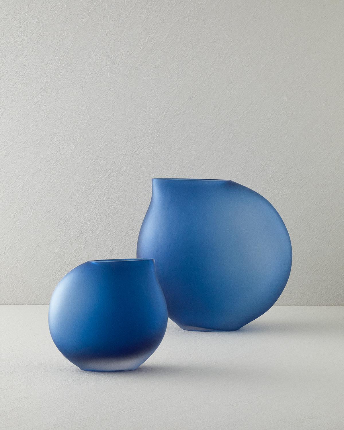 Olena Glass Vase Navy Blue