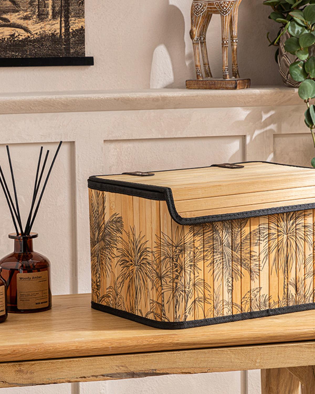 Palm Island Bamboo Storage Box 32x22x12 cm Natural - Black