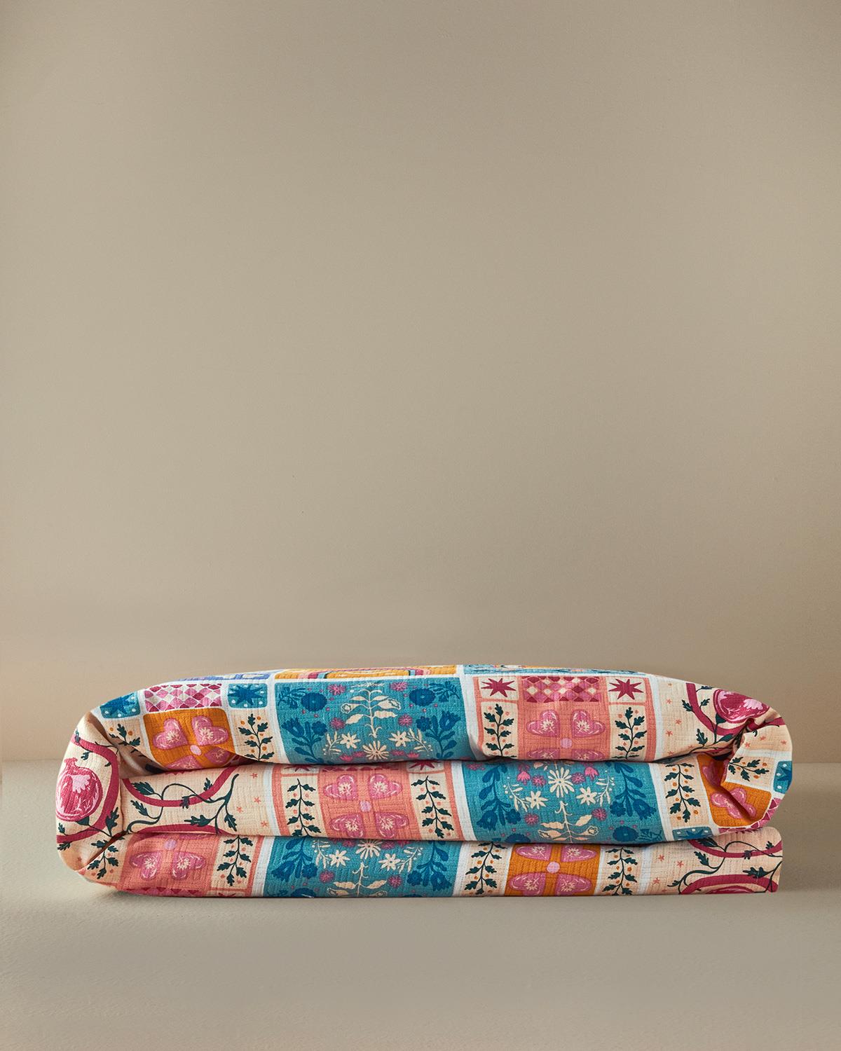 Printed Single Size Summer Blanket 150x220 cm Pink