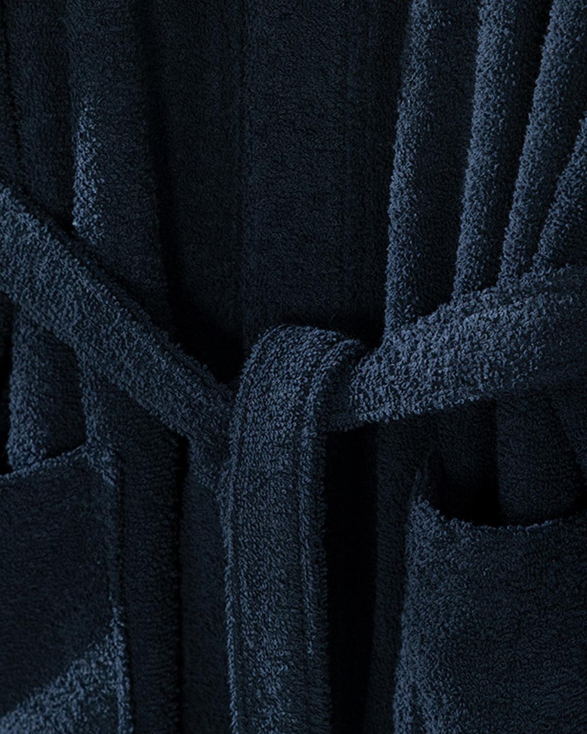 Plain Cottony set Bathrobe Set L-XL Dark Blue