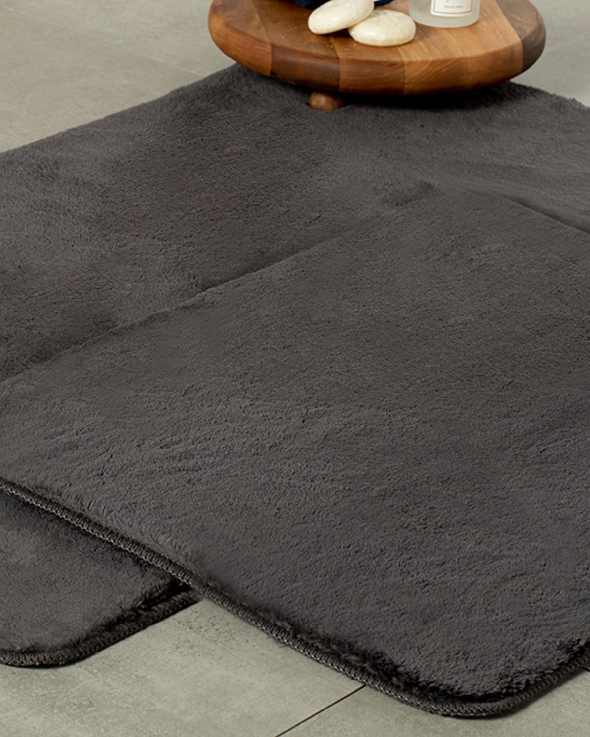 Poffy 2 pcs Bath Mat Set 60x100 - 50x60 cm Anthracite