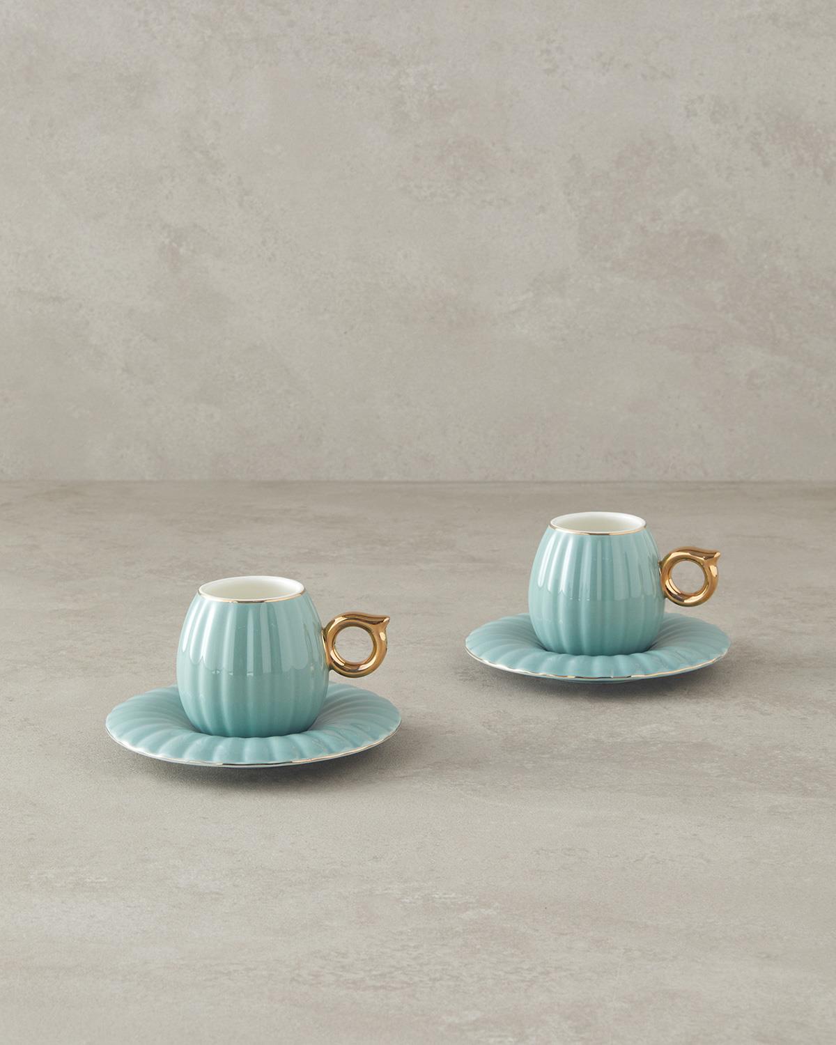 Polka Сервиз за Кафе Мъж 4 New Bone China 90 ml Mint