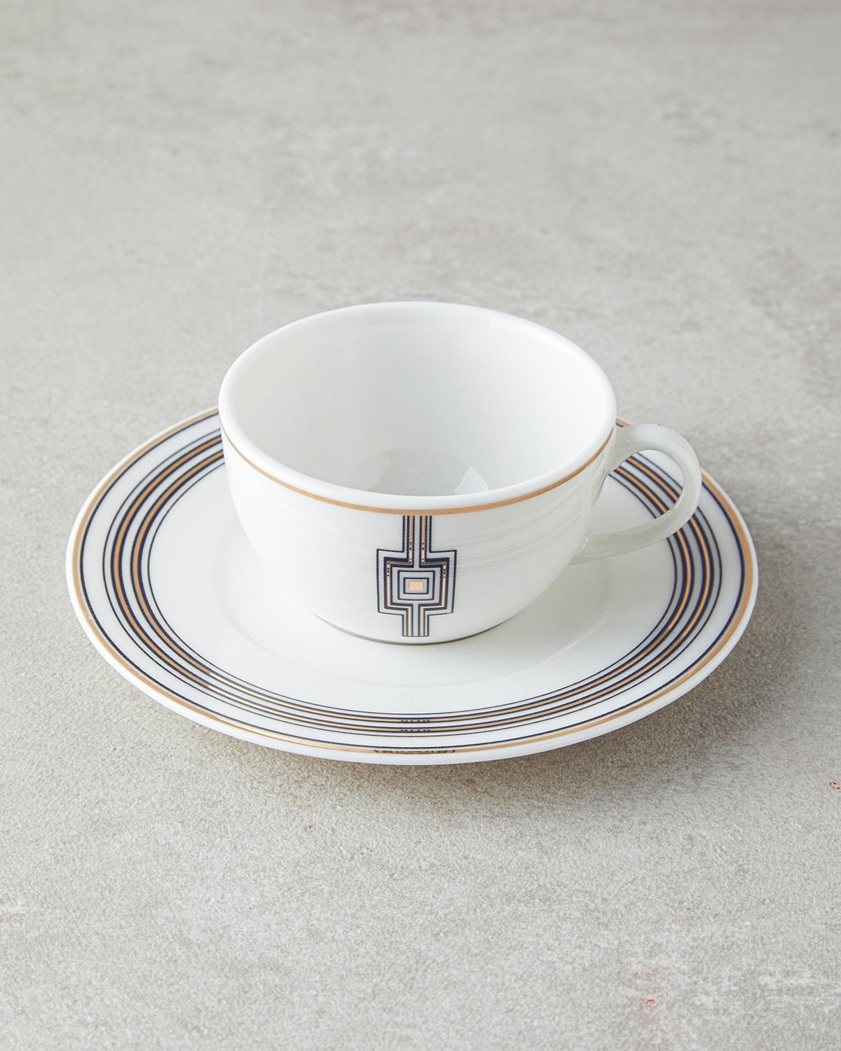 bone porcelain 4 Parça 2 Kişilik Coffee Cup Set 90 ml Black