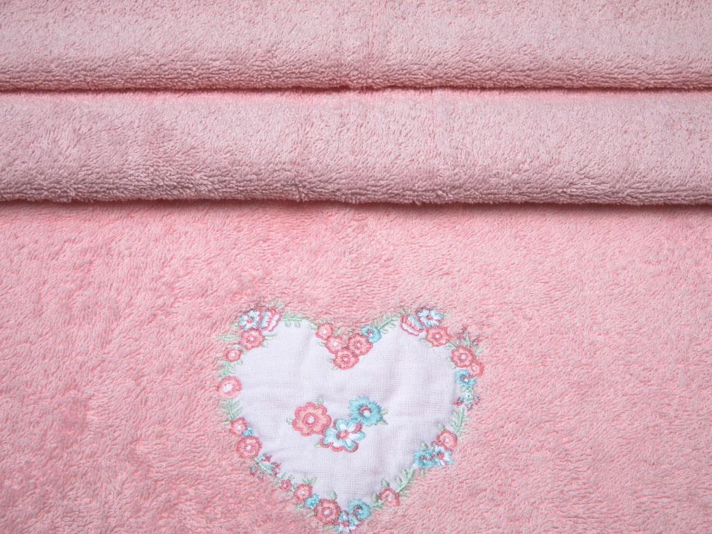 Rose Heart ХАВЛИЯ ЗА ЛИЦЕ Бродирани 50x80 cm Pink