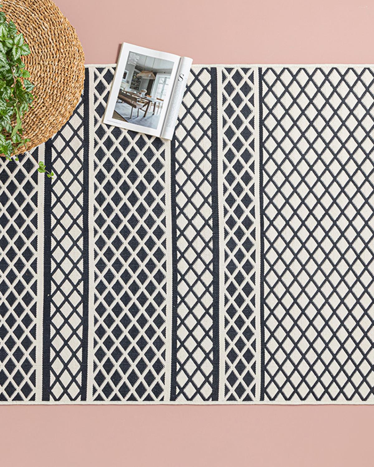 Royal Stars Weaved Rug 120x180 cm Navy Blue-Cream