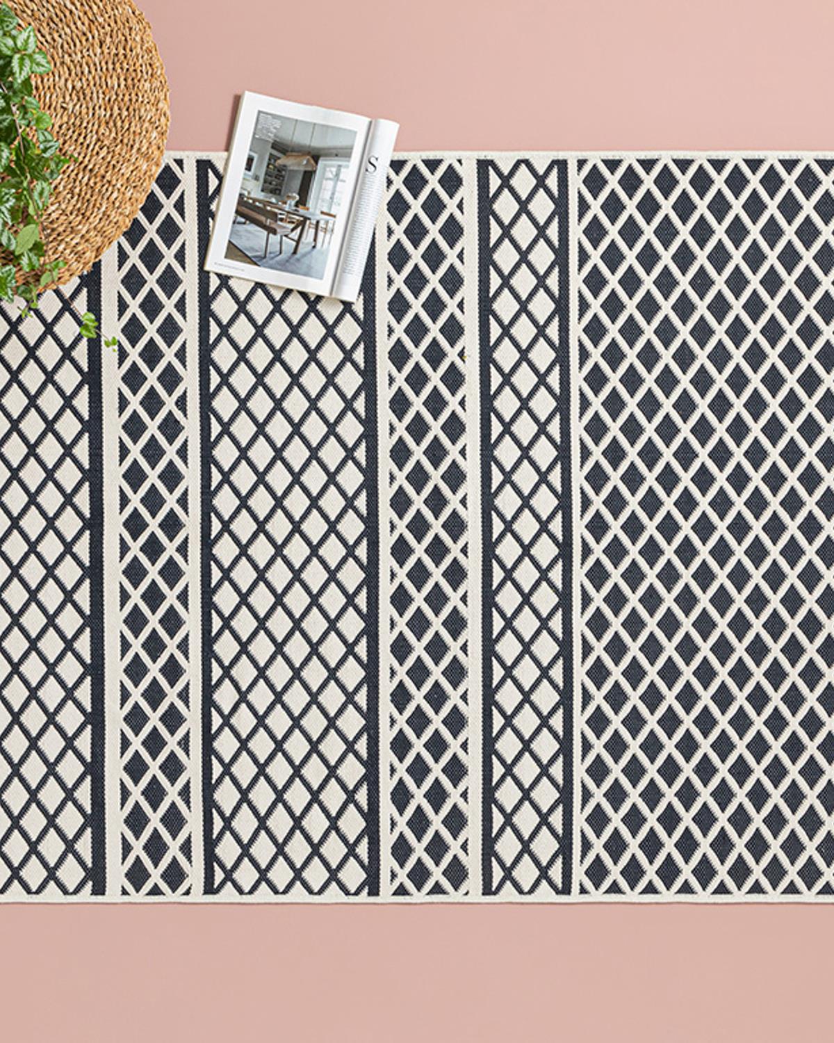 Royal Stars Weaved Rug 120x180 cm Navy Blue-Cream