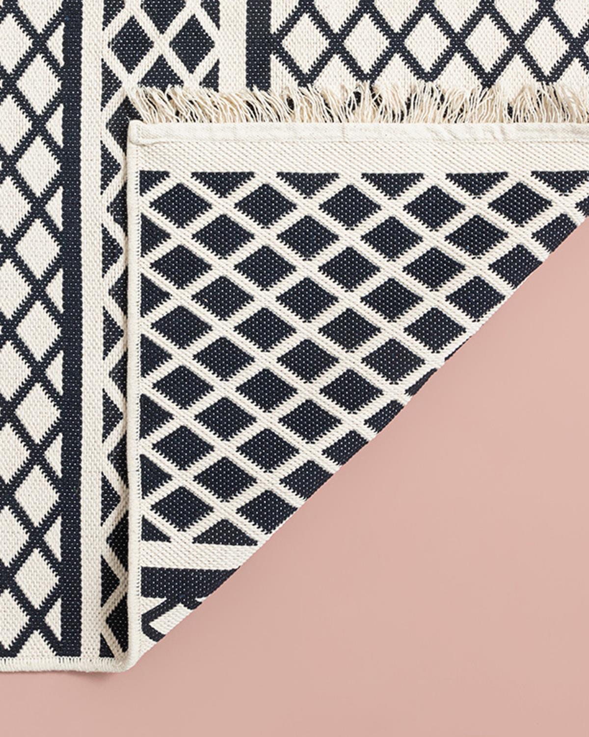 Royal Stars Weaved Rug 120x180 cm Navy Blue-Cream