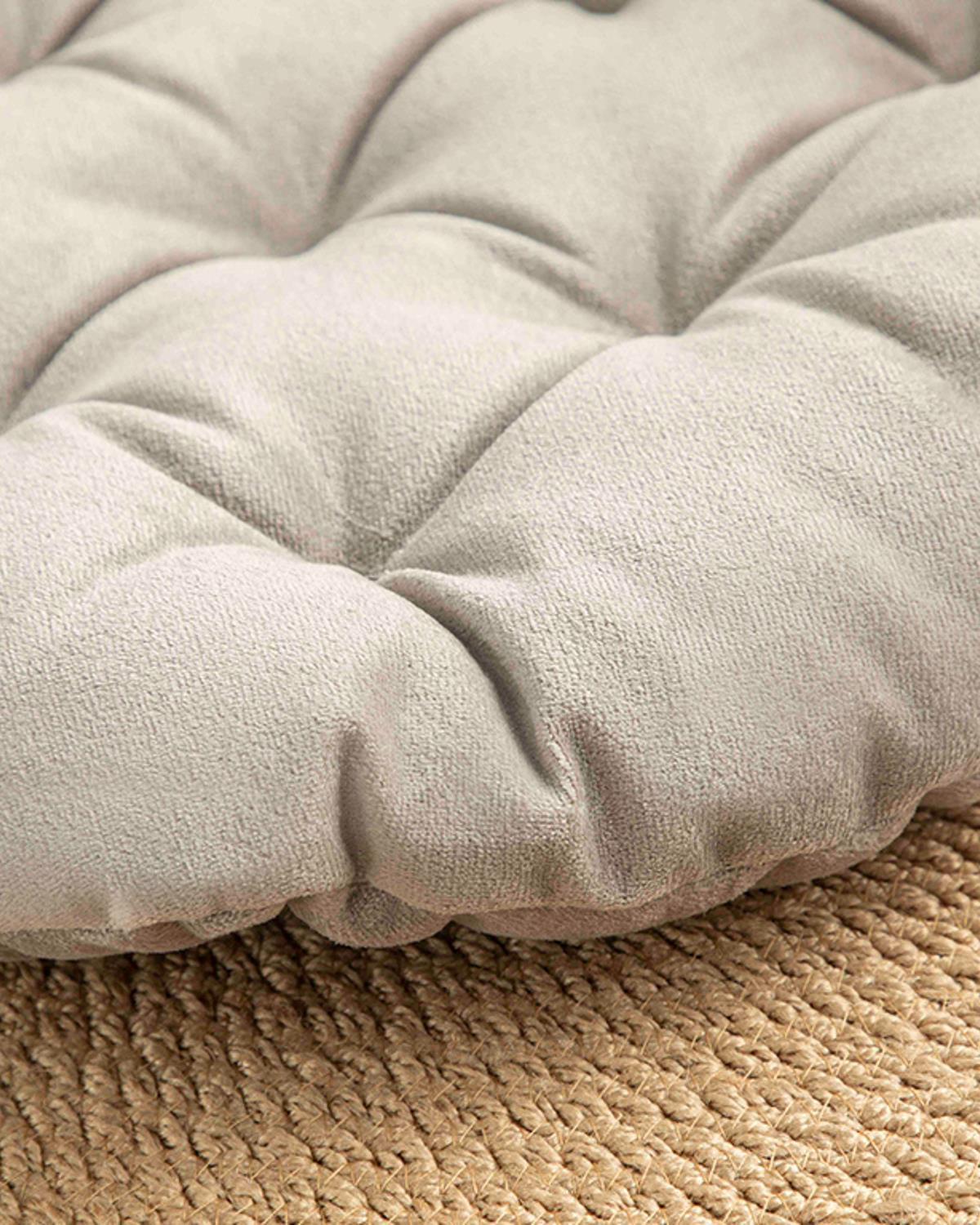 Sandy Round Velvet Armchair Cushion 40 cm Gray