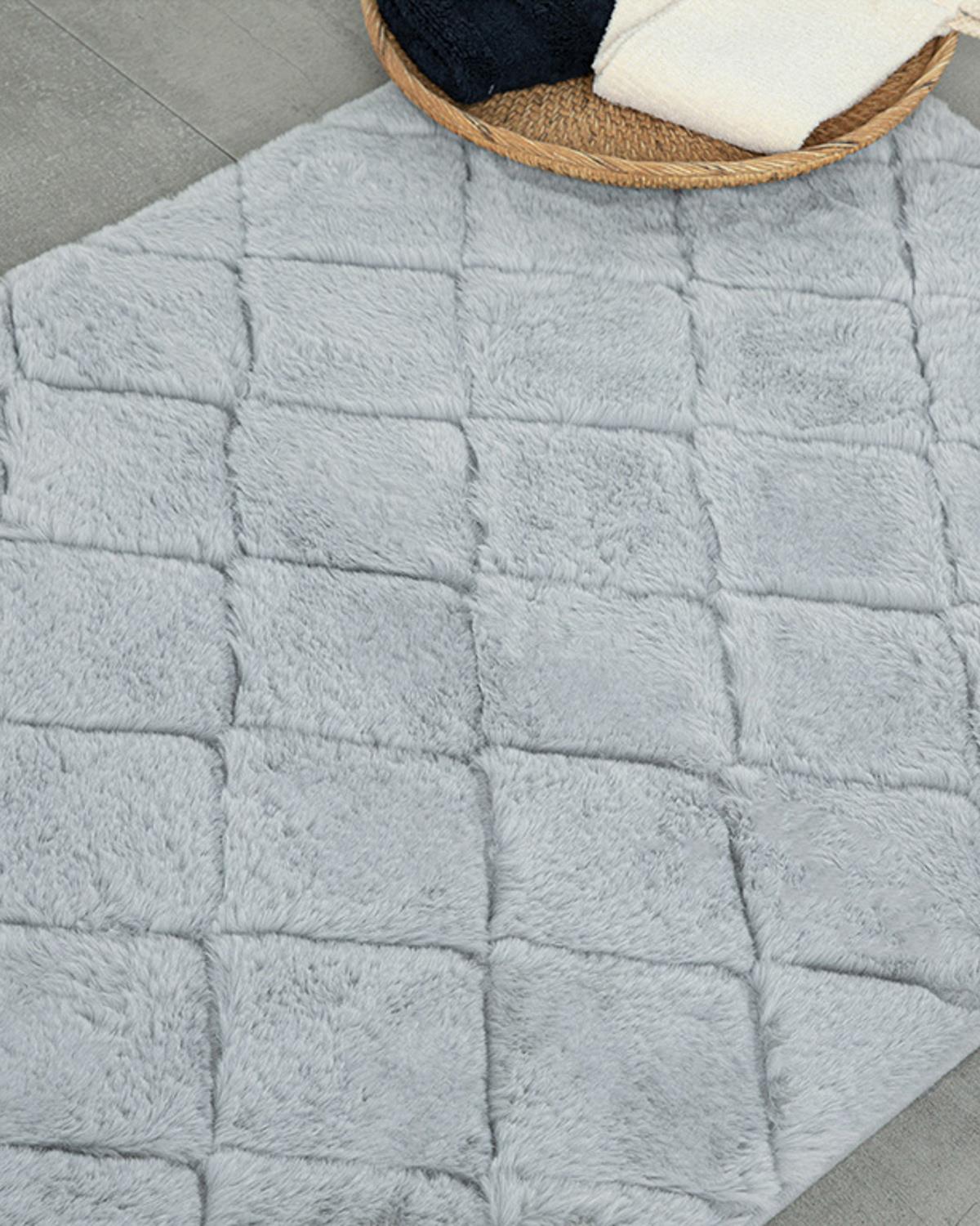 Soft Touch Rabbit Plush Bath Mat 60x90 cm Gray