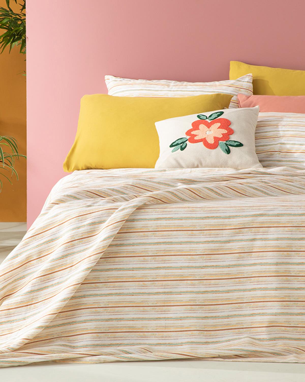 Soleil Aquarelle Printed For One Person Summer Blanket 150x220 cm Saffron - Yellow