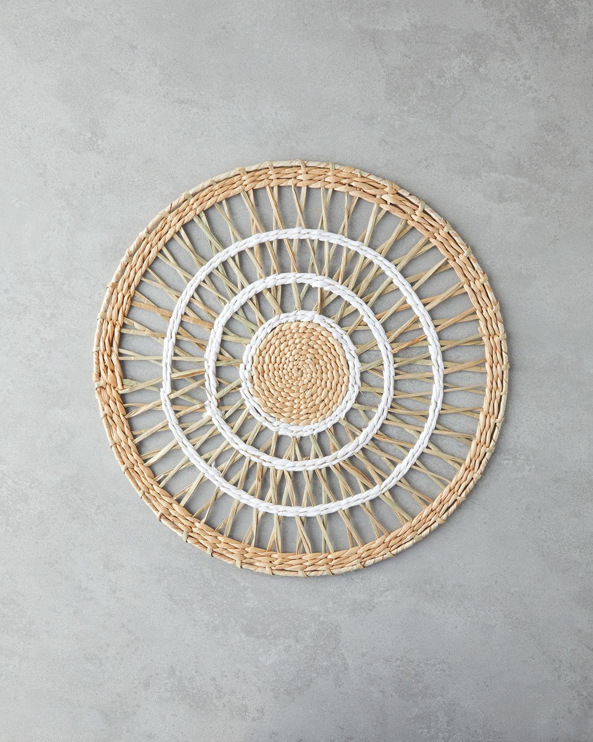 Straw Place Mat 38 cm White
