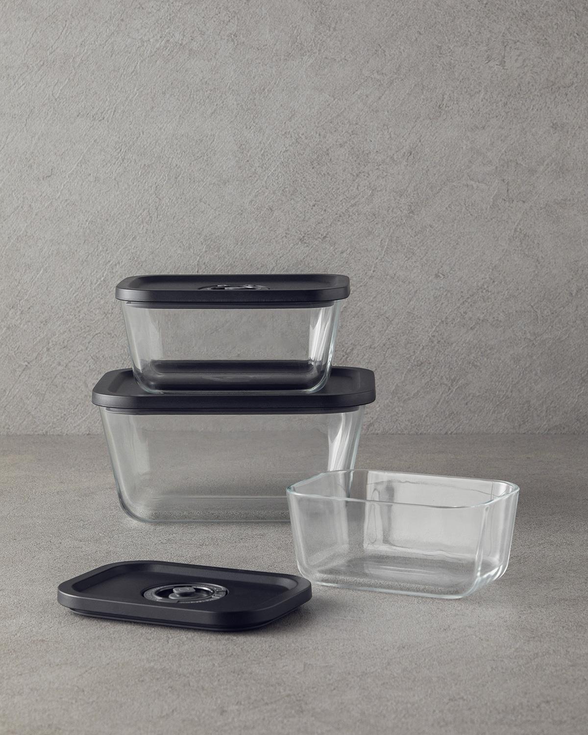 Glass Storage Box Black