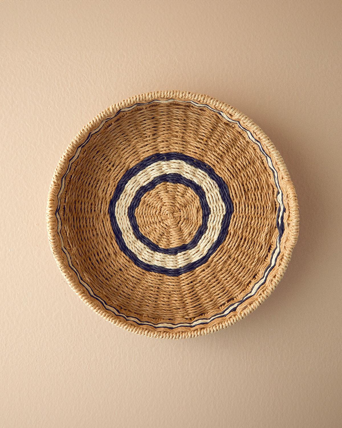 Venice Knitting Decorative Tray 30x5 cm Natural - Black