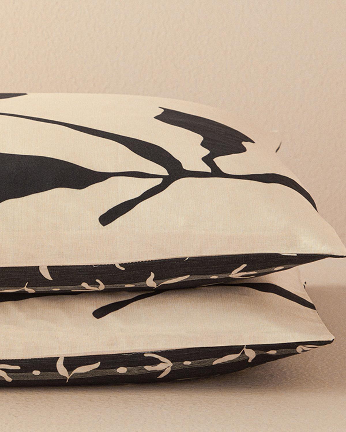 Soft Cotton with Digital Print 2 pcs Pillowcase 50x70 cm Beige