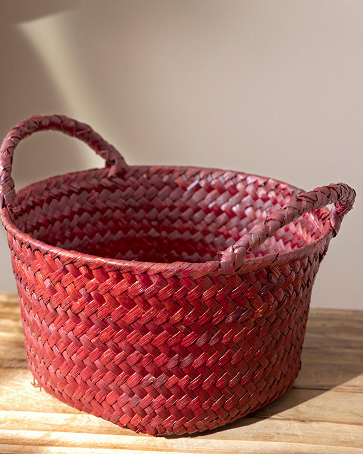 Violette Wicker Medium Basket 17x9 cm Pınk