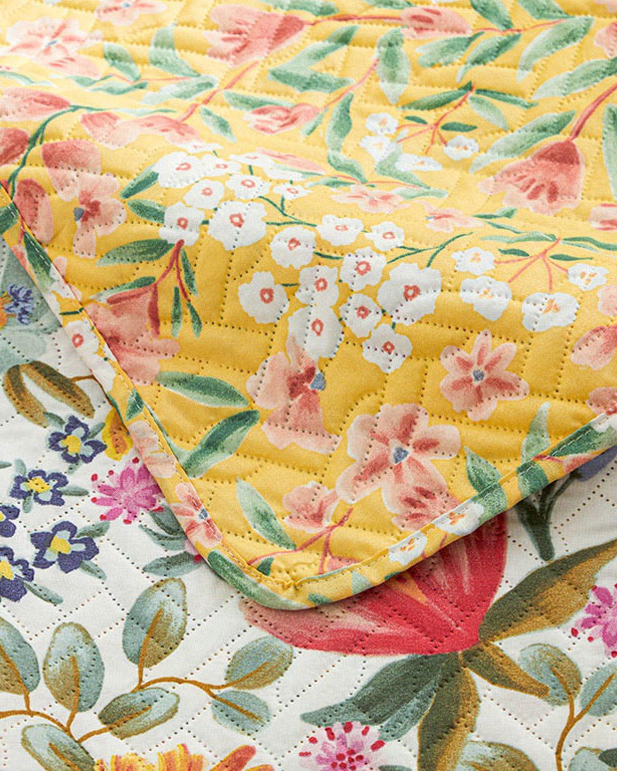 Water Lily Double Person Multi-Purposed Quilt 200x220 cm Yellow
