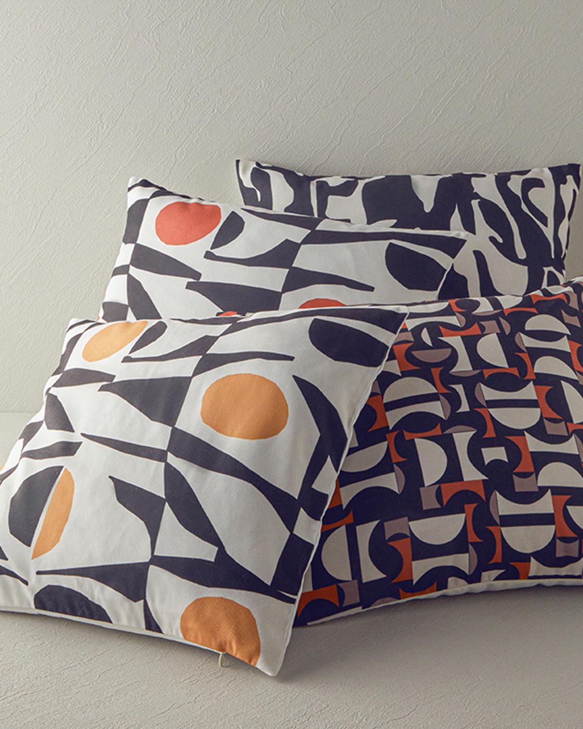 Wendy Cover Throw Pillows 45x45 cm Ecru - Brick