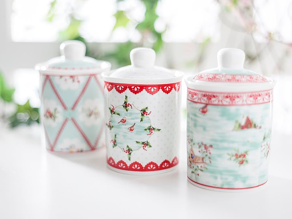 Winter Dream КУТИЯ ЗА СЪХРАНЕНИЕ 3 бр. Bone China . Mix