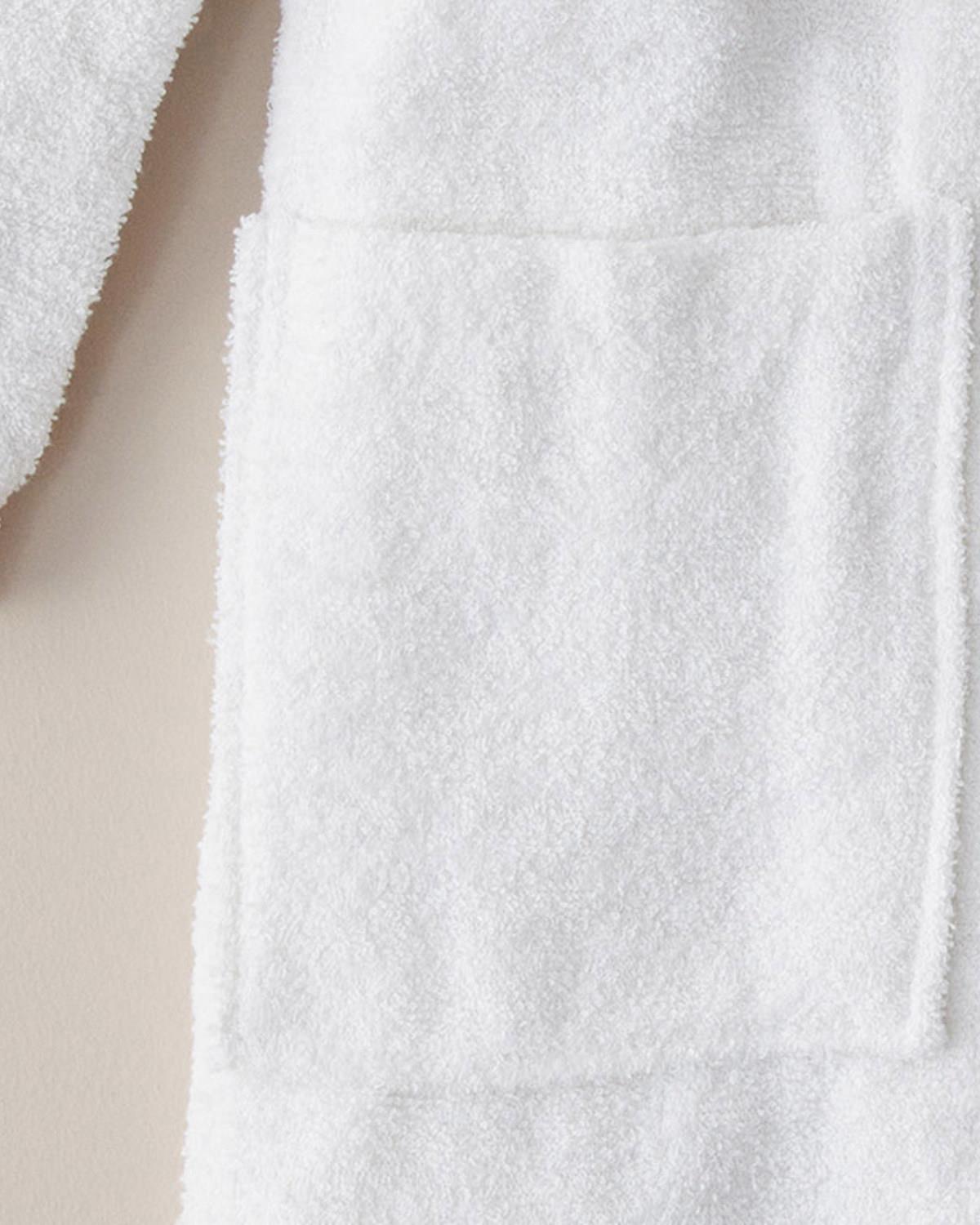Wolin Cotton Polyester Bordered Bathrobe L-XL White