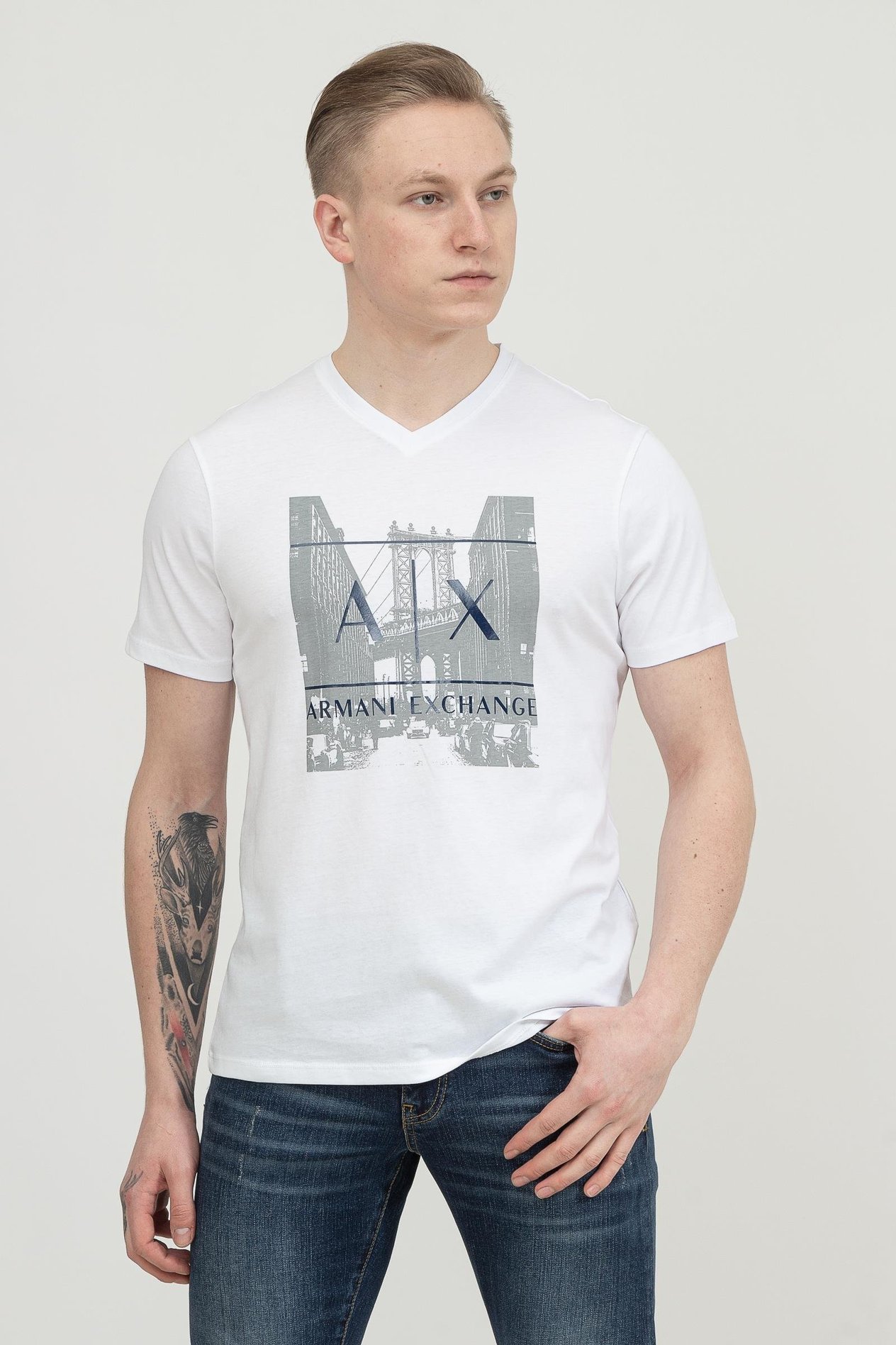 Armani Exchange Erkek V Yaka T-Shirt