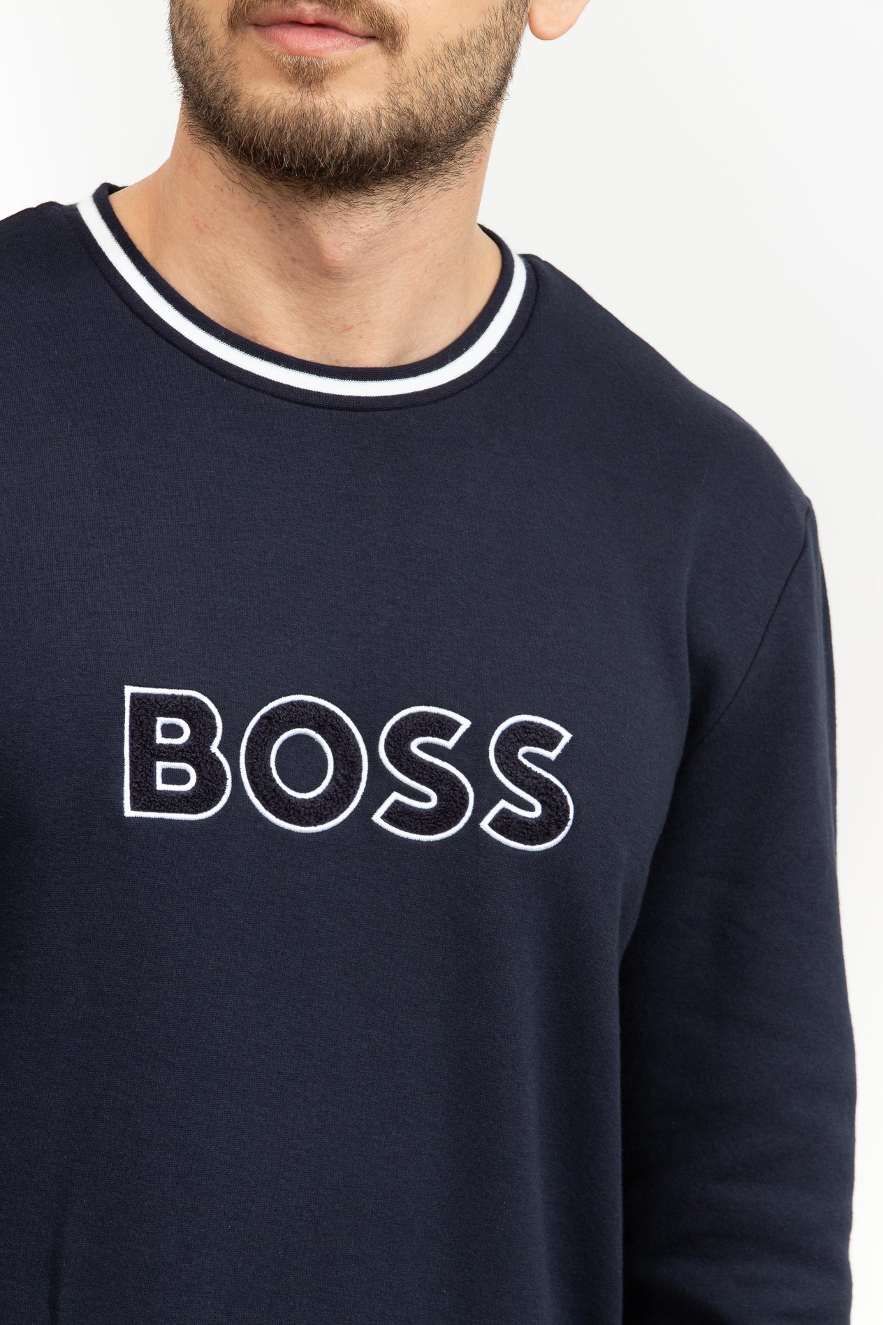 Boss Erkek Bisiklet Yaka Sweatshirt
