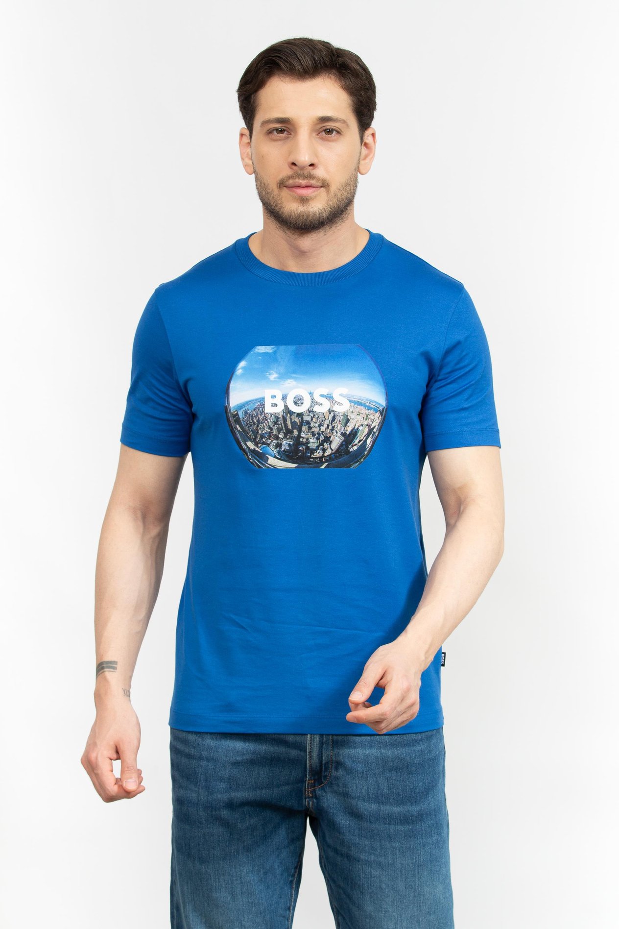 Boss Erkek Bisiklet Yaka T-Shirt