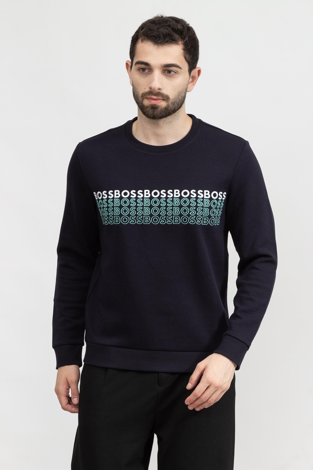 Boss Salbo Erkek Bisiklet Yaka Sweatshirt