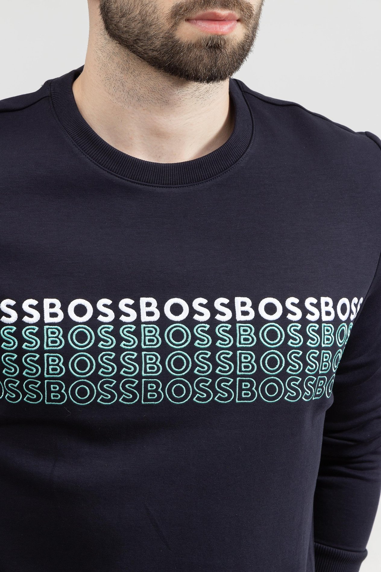 Boss Salbo Erkek Bisiklet Yaka Sweatshirt