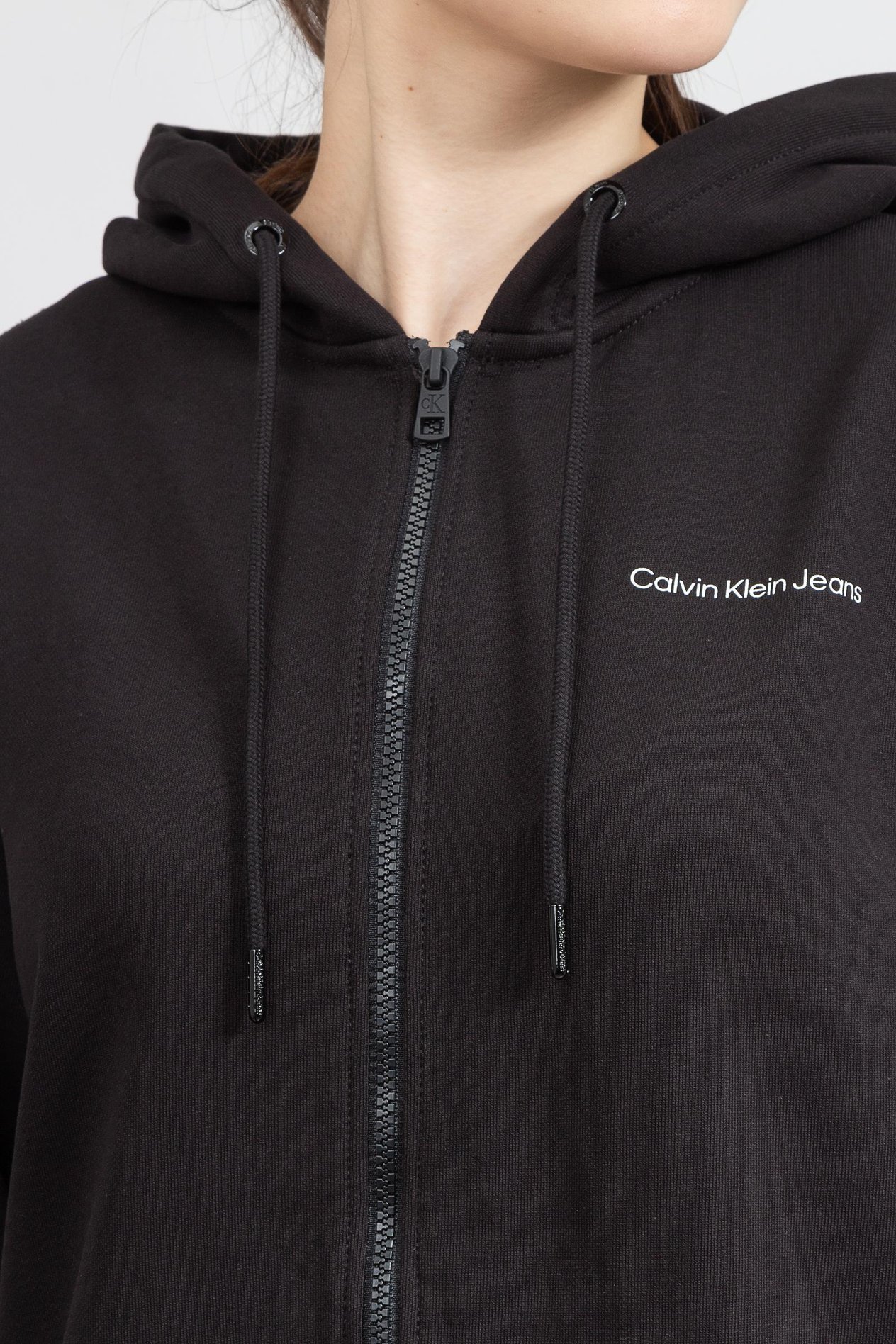 Calvin Klein Back Ck Address Logo Zip-Through Kadın Fermuarlı Sweatshirt