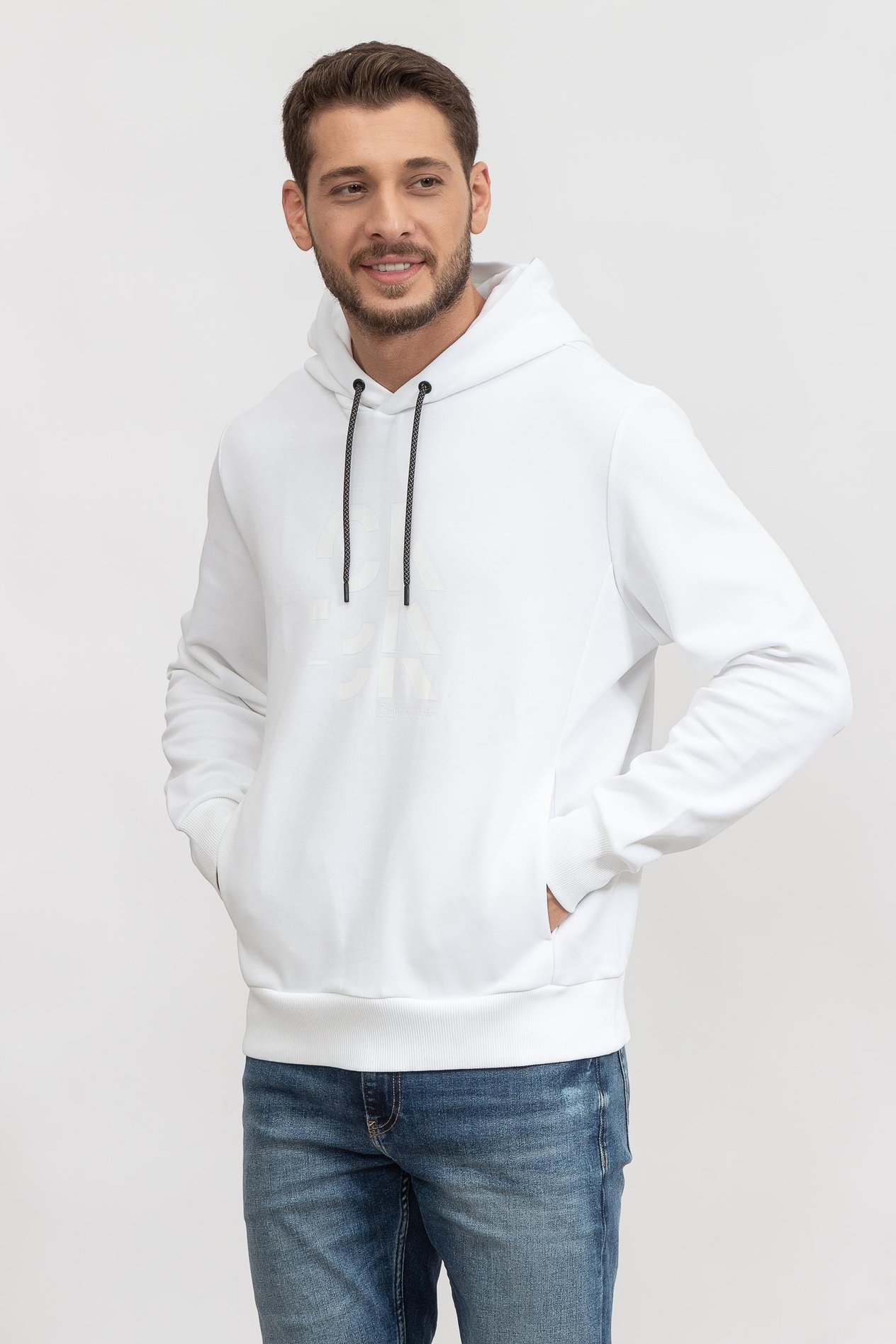 Calvin Klein Graphic Triple Logo Hoodie Erkek Kapüşonlu Sweatshirt