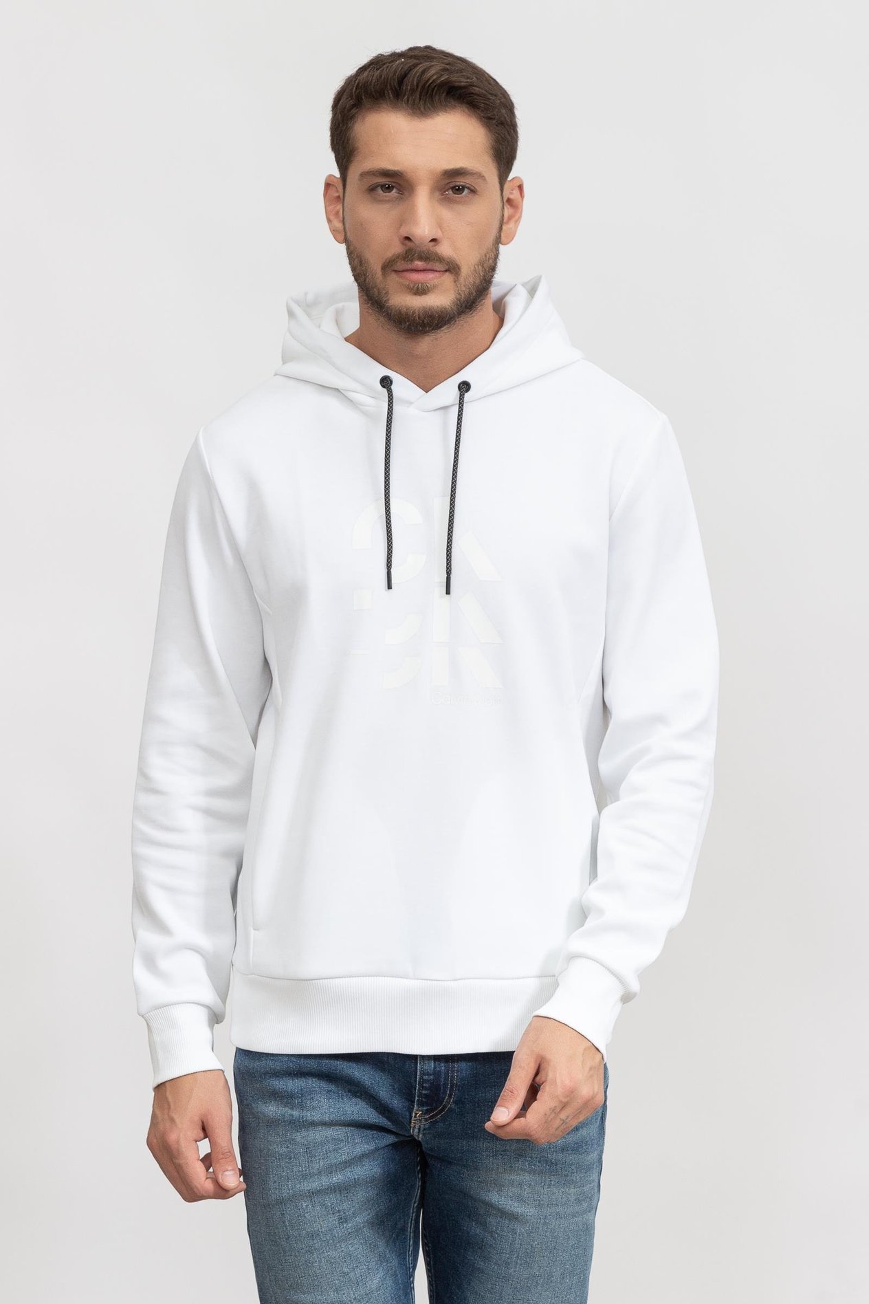 Calvin Klein Graphic Triple Logo Hoodie Erkek Kapüşonlu Sweatshirt