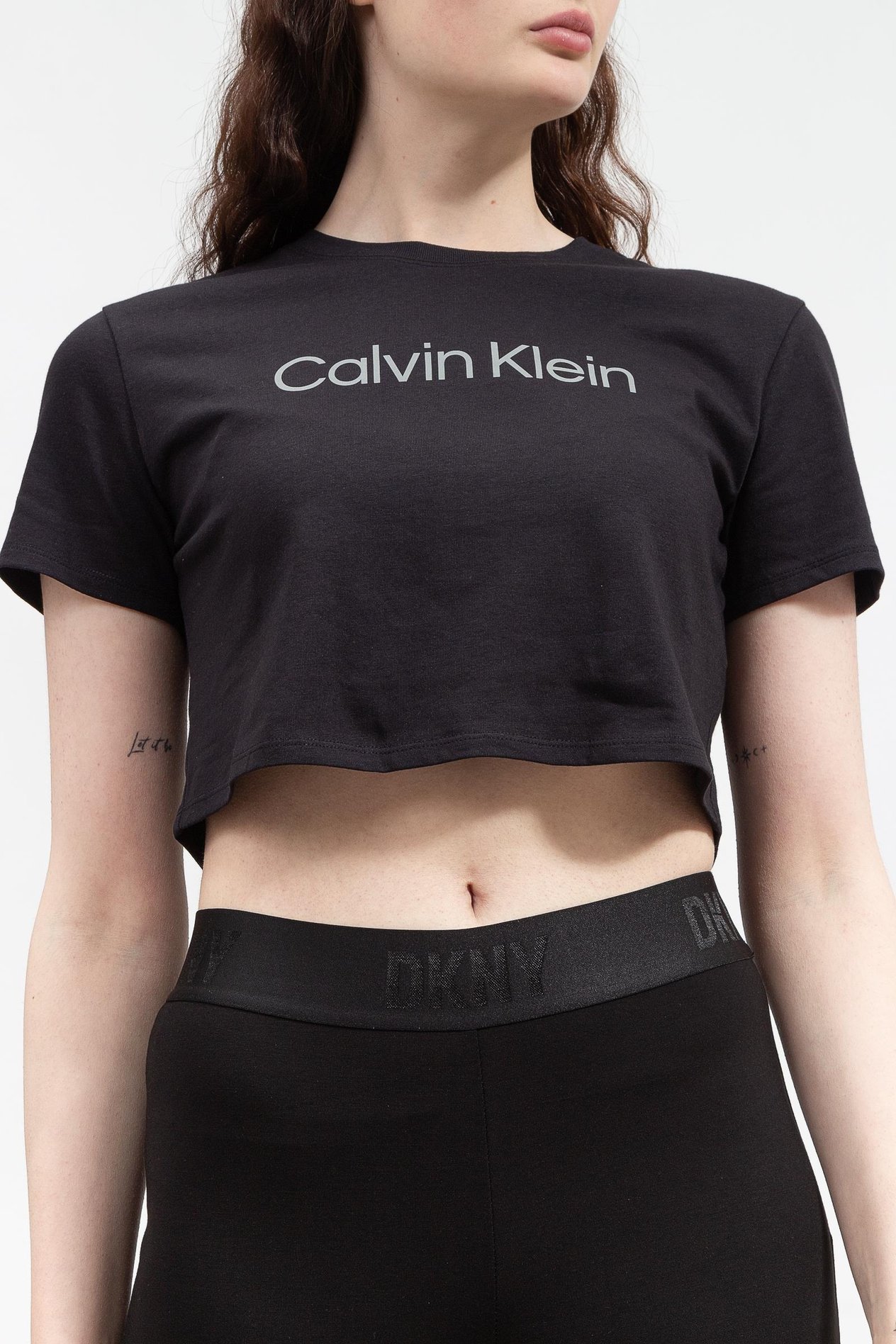 Calvin Klein Pw - Ss Cropped T-Shirt Kadın Bisiklet Yaka T-Shirt