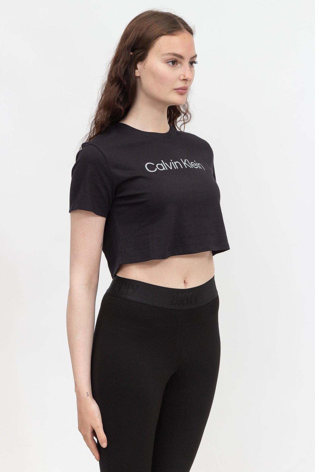 Calvin Klein Pw - Ss Cropped T-Shirt Kadın Bisiklet Yaka T-Shirt