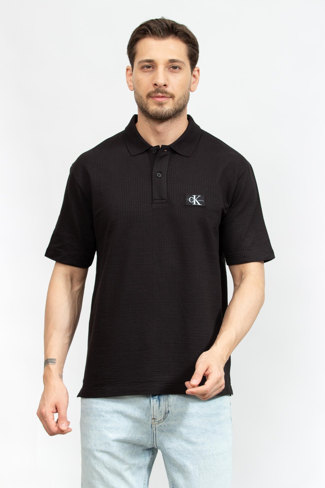 Calvin Klein Texture Erkek Polo Yaka T-Shirt