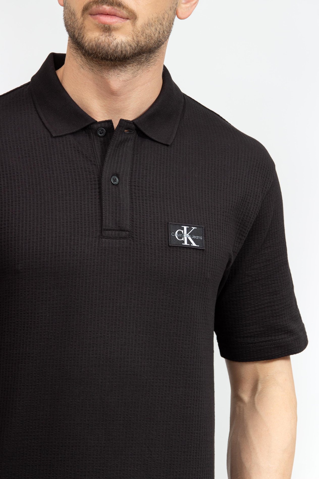 Calvin Klein Texture Erkek Polo Yaka T-Shirt