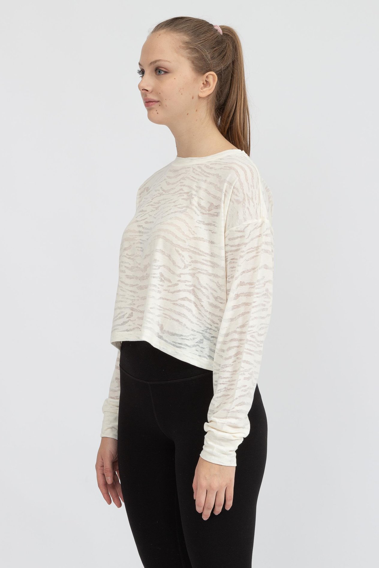 DKNY Burnout Long Sleeve Kadın Triko