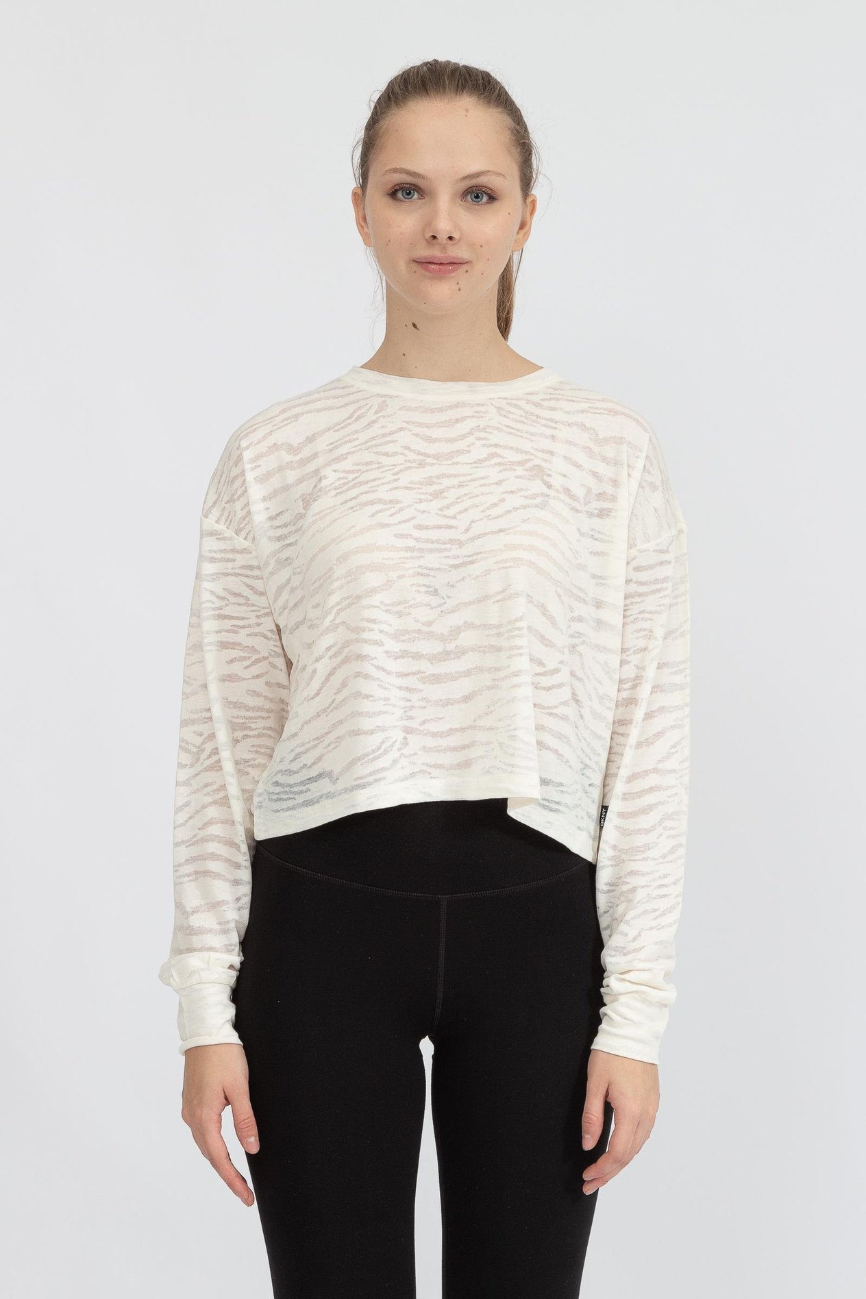 DKNY Burnout Long Sleeve Kadın Triko