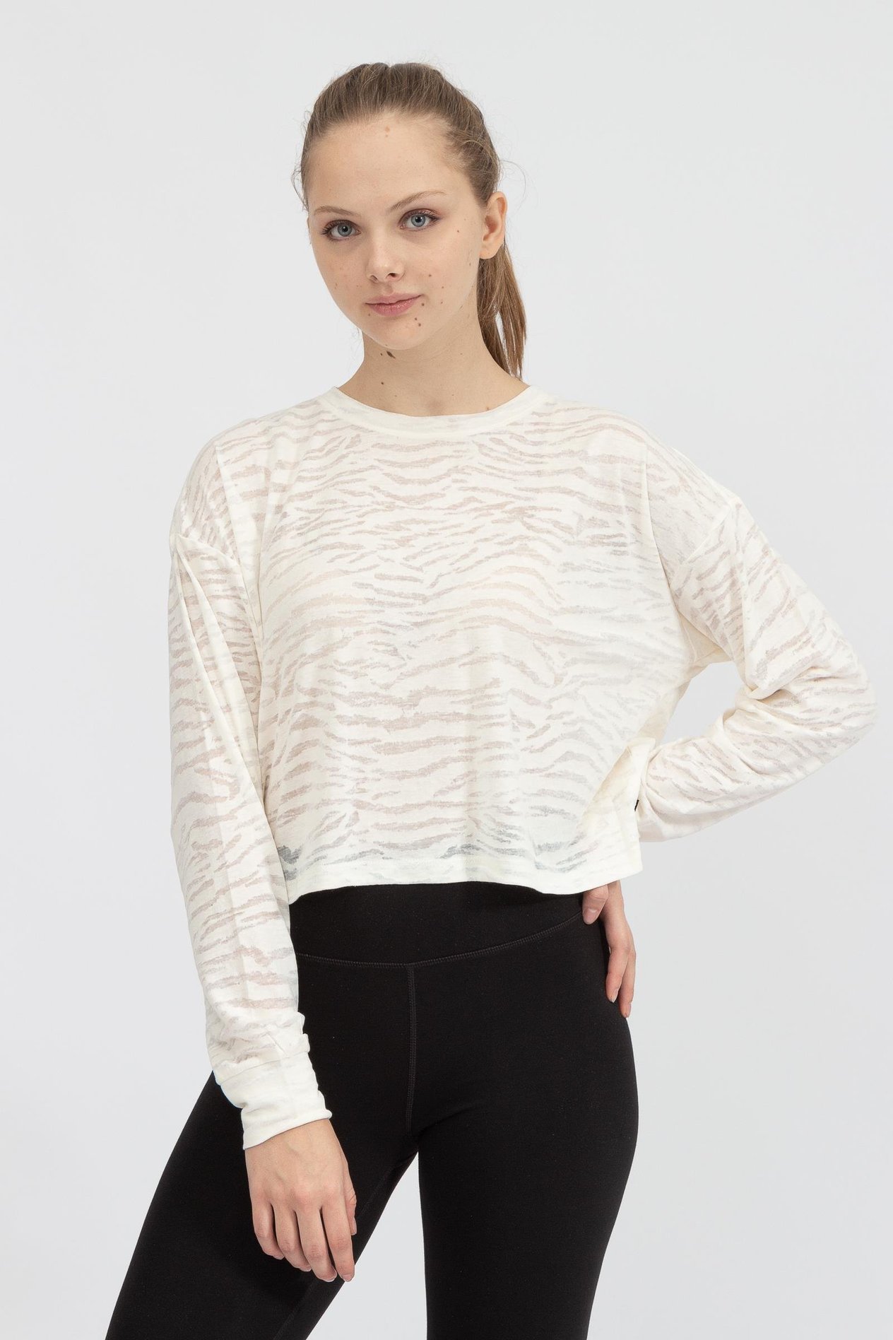 DKNY Burnout Long Sleeve Kadın Triko