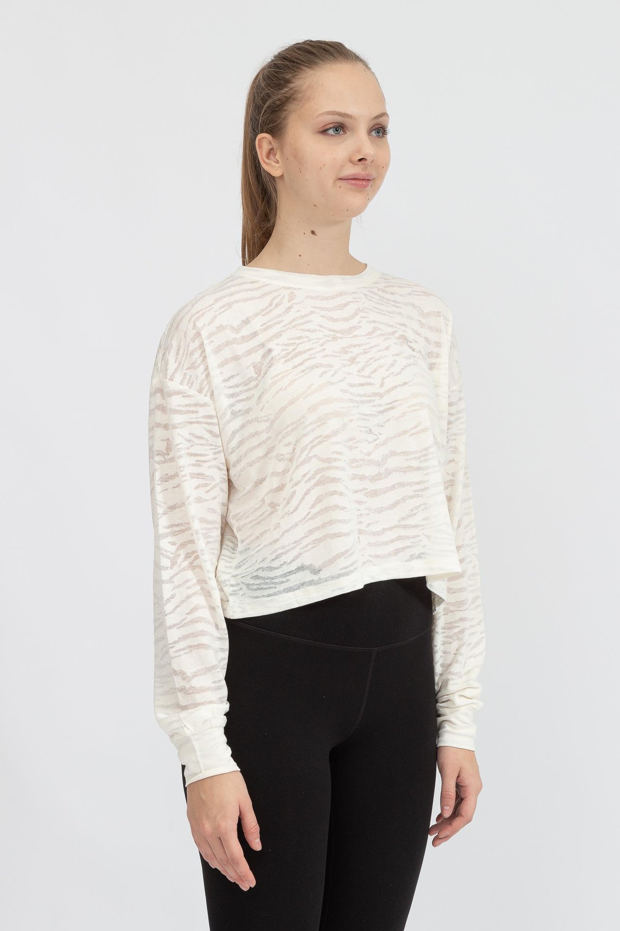 DKNY Burnout Long Sleeve Kadın Triko