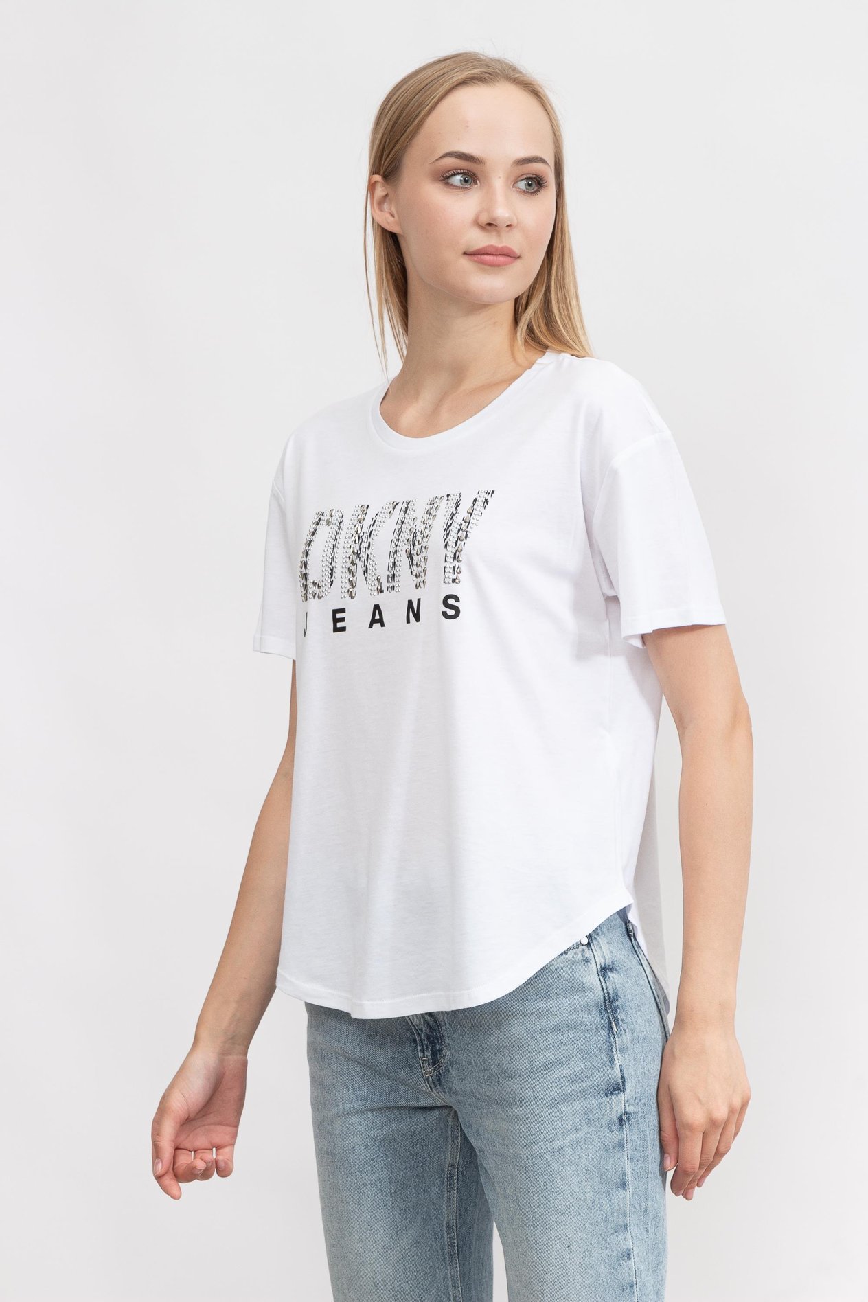 DKNY Kadın Bisiklet Yaka T-Shirt
