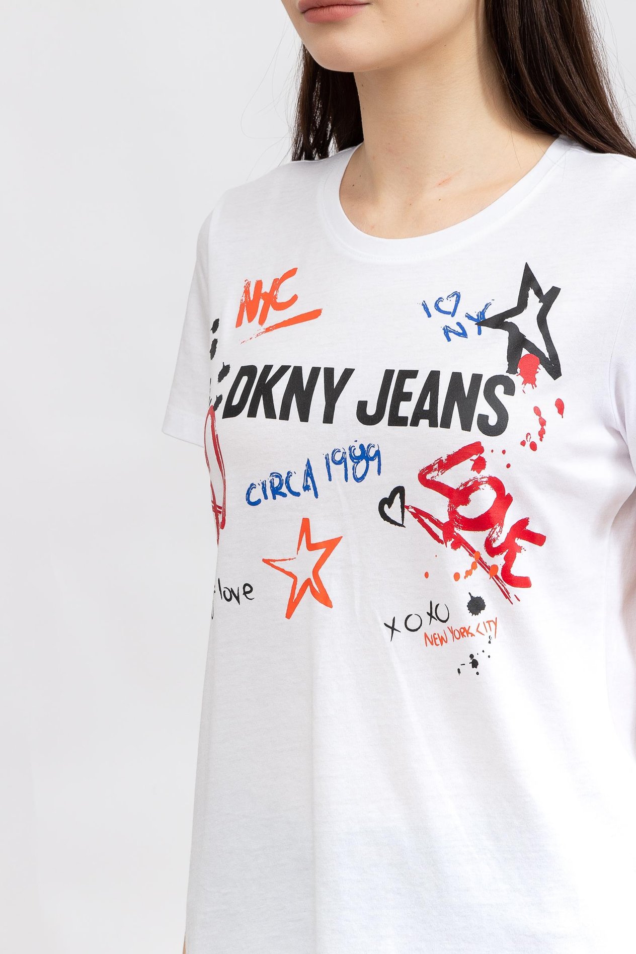 DKNY Kadın Bisiklet Yaka T-Shirt