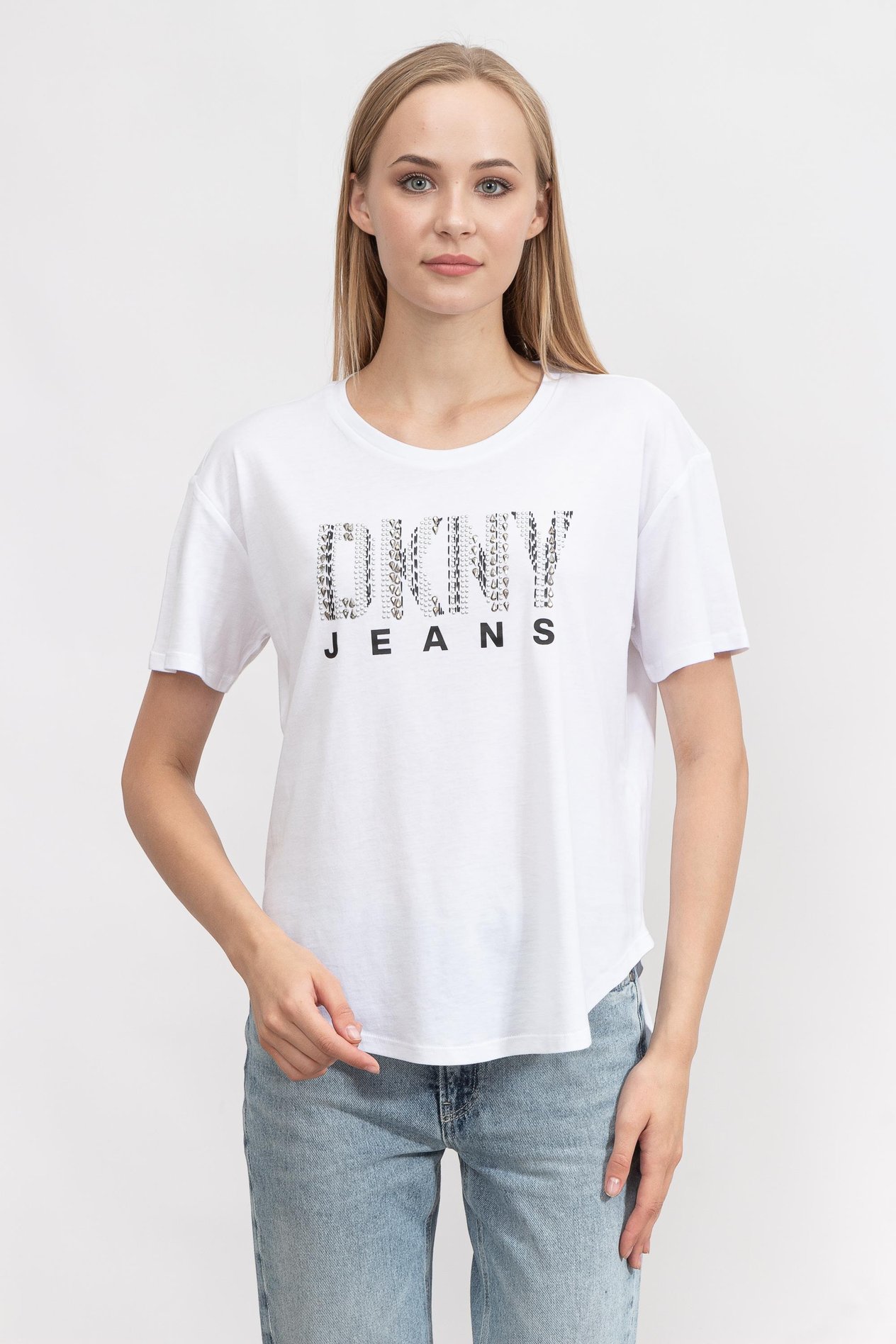 DKNY Kadın Bisiklet Yaka T-Shirt